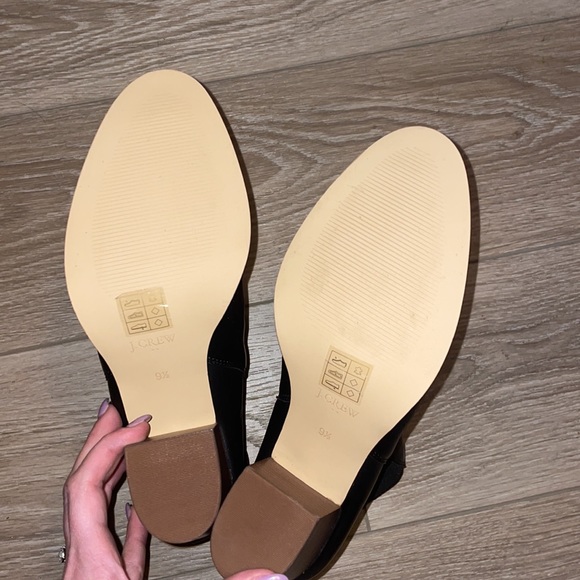 JCrew Factory Women 9.5 Black Rory leather heeled boots AR846 - Picture 4 of 5